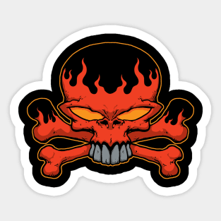 flame cross bones Sticker